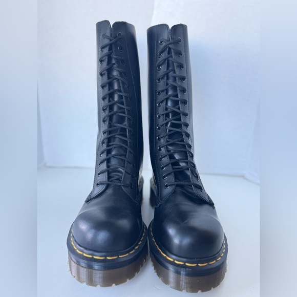 vintage 90s Dr Martens 14 eyelet steel toe platform combat boots england *flaws - Picture 3 of 16